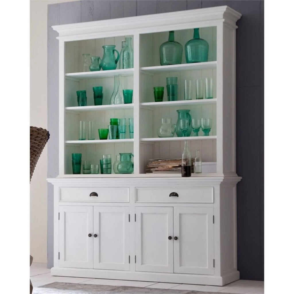 Storage Cabinet with Hutch in Pure White O903