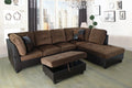 Microfiber Leather Sectional Sofa with Storage Ottoman C5564