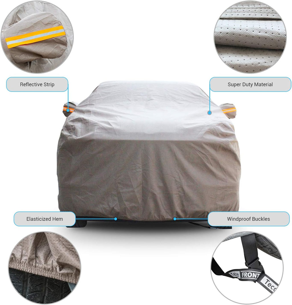 Full Size Truck Car Cover Waterproof Windproof with Straps Buckles Antenna Patch Pack of 2 R94989