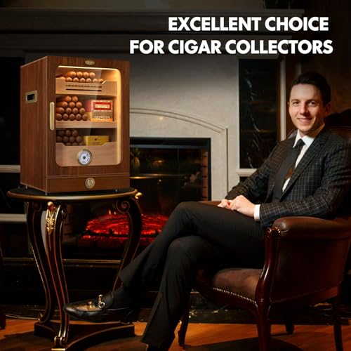 Black Cigar Humidor with Spanish Cedar Wood Shelves, Hygrometer and 3 Humidifiers L782736
