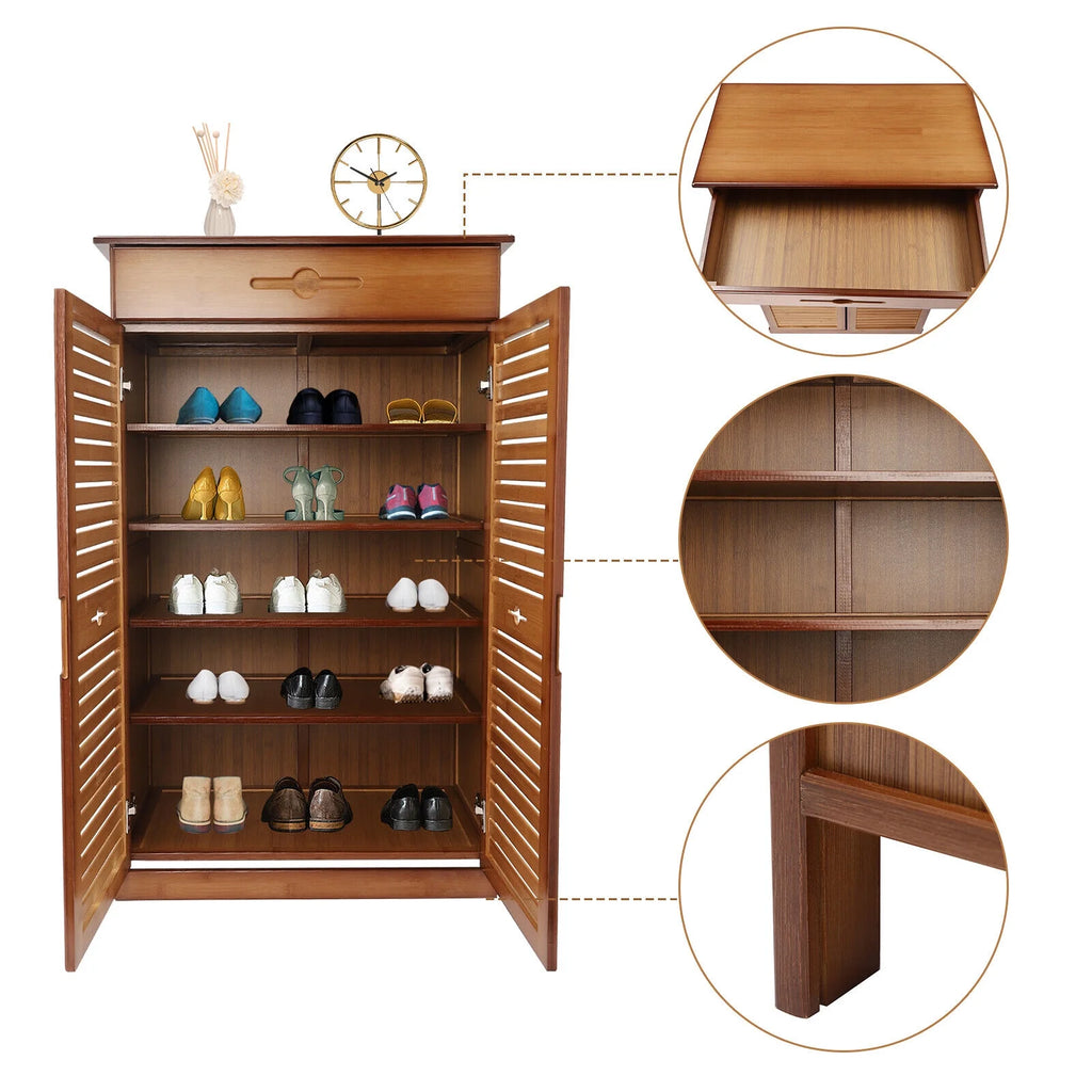 Bamboo Shoe Rack Storage Shelf P16862