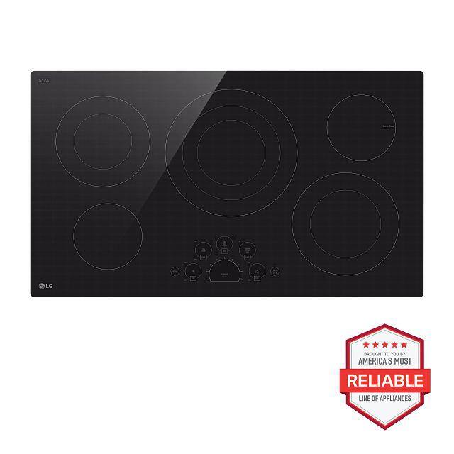 36 in. Electric Cooktop in Black with 5 Elements P6524