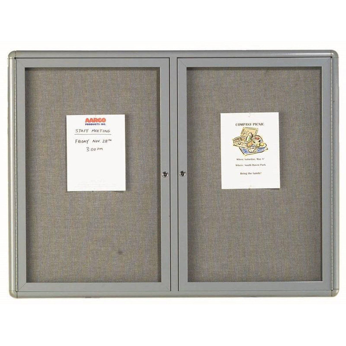 Enclosed Bulletin Board, Medium Grey O330