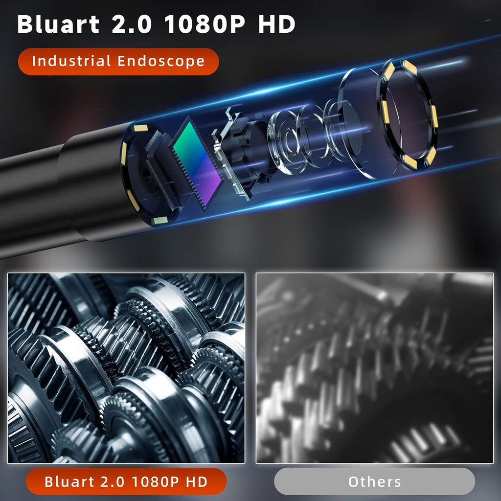 33FT 5.5mm 1080P Waterproof Industrial Endoscope Camera with Lights 4.3'' IPS Screen Pack of 2 W2470