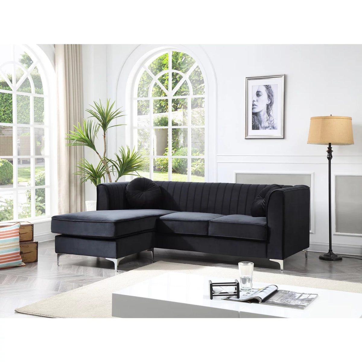 Black Sofa Chaise T27779