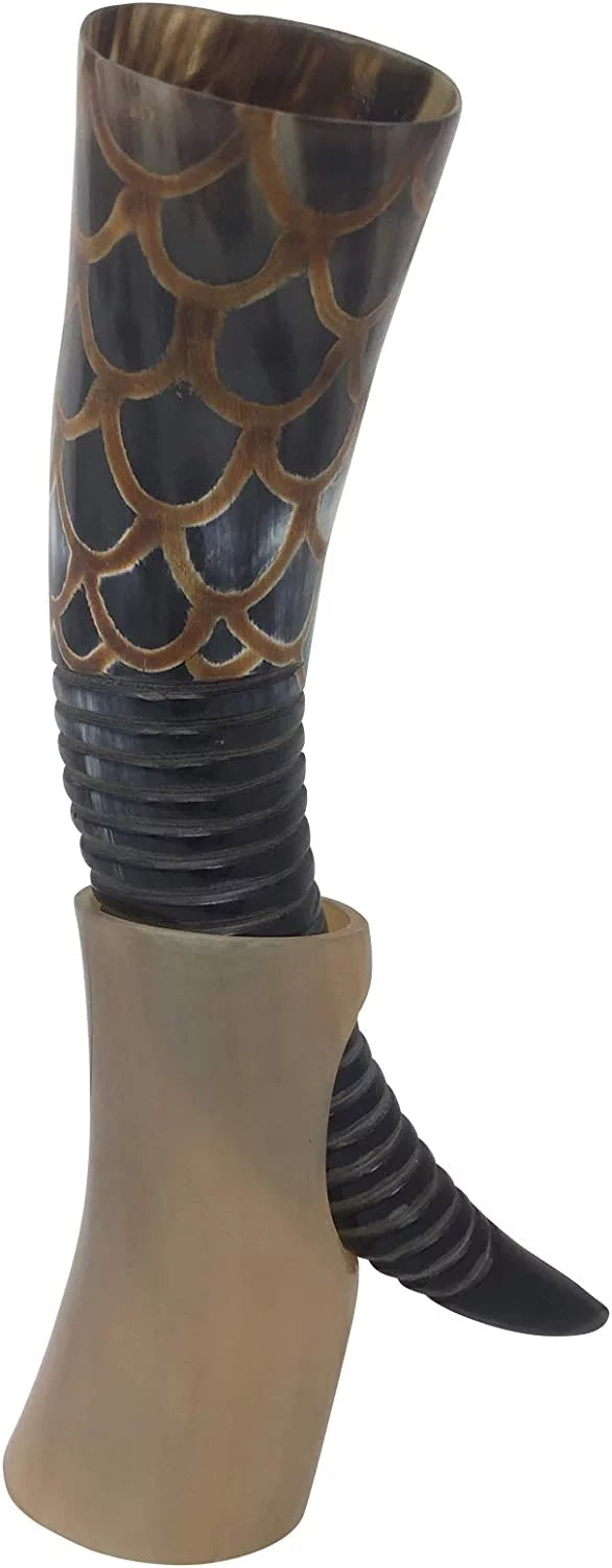 Vintage Ox Large Viking Drinking Horn with Stand Y3668