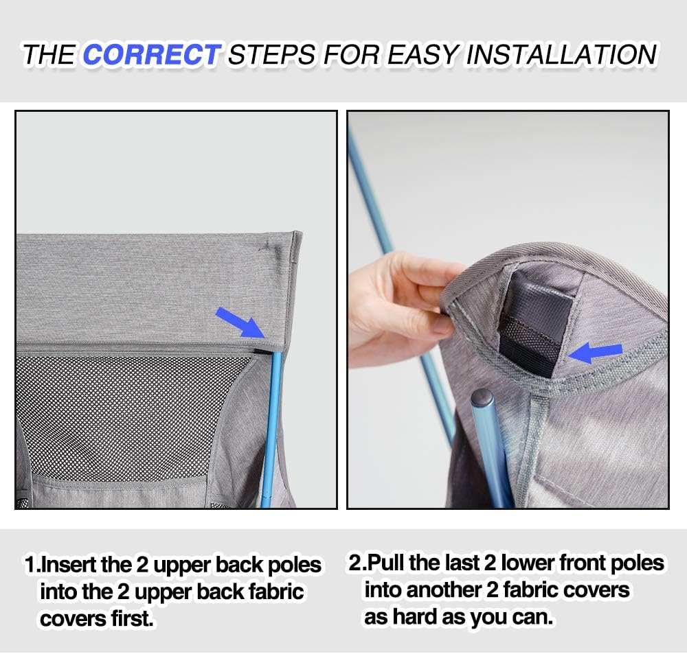 Compact Camping Chair with High Back and Side Pockets I521