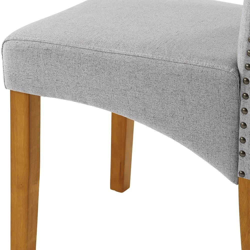 Fabric Padded Side Chair with Solid Wood Legs Set of 2 E846