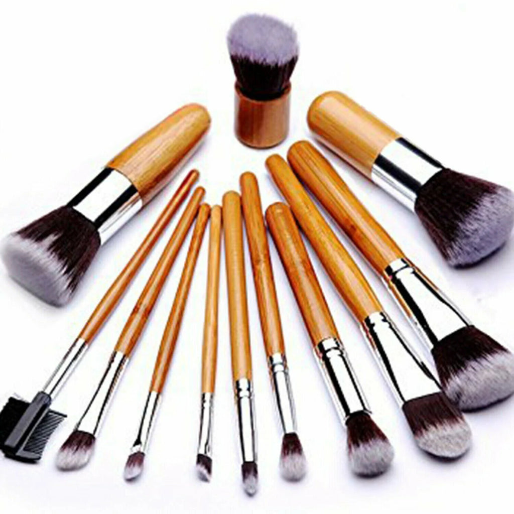 12-Piece Bamboo Handle Makeup Brush Set W31586