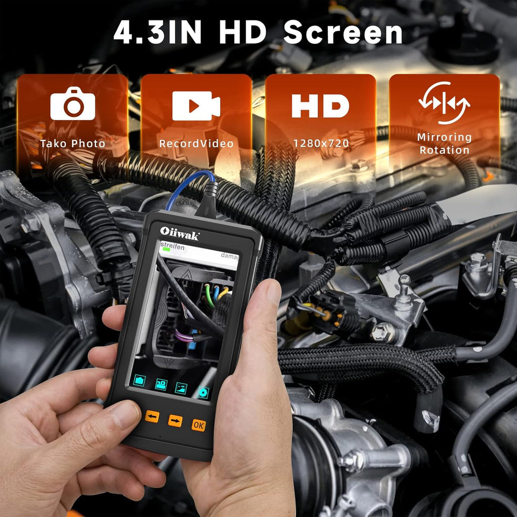 33FT 5.5mm 1080P Waterproof Industrial Endoscope Camera with Lights 4.3'' IPS Screen Pack of 2 W2470