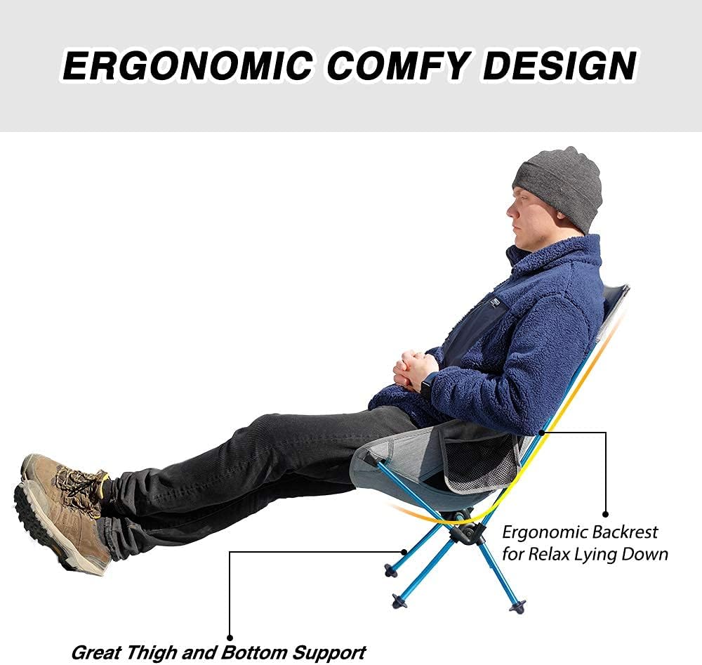 Compact Camping Chair with High Back and Side Pockets I521