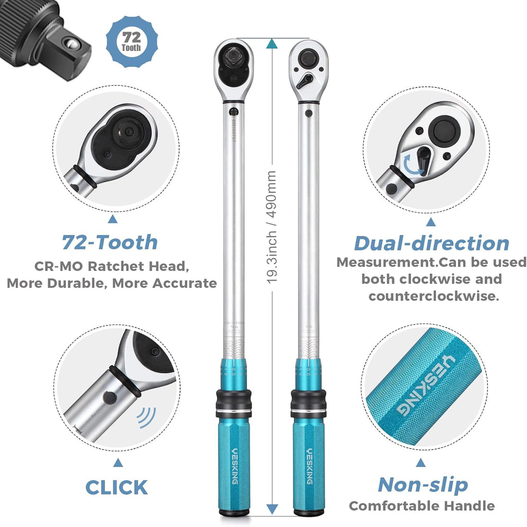 1/2-Inch Drive Click Torque Wrench Set Pack of 2 D493