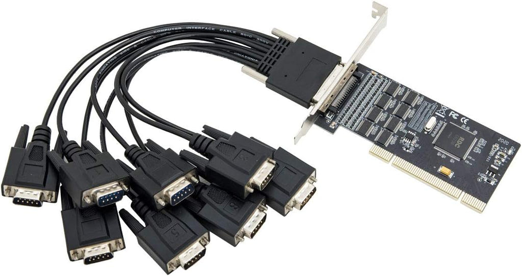 8 Port Serial DB9 RS-232 PCI Controller Card Pack of 2 W2728