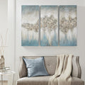 Blue Embellished Hand Painted Luminous Wall Art Canvas, 15 W x 35 H x 1.5 D Q3019