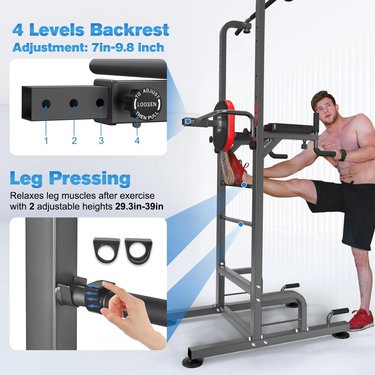 Power Tower Dip Station Pull up Bar O48429