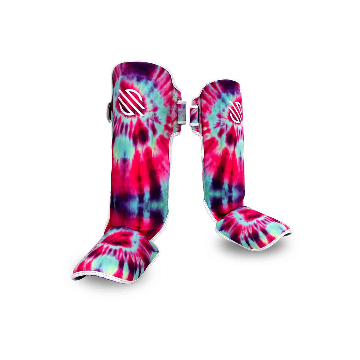 Purple Swirl Hook & Loop Shin Guards Z389