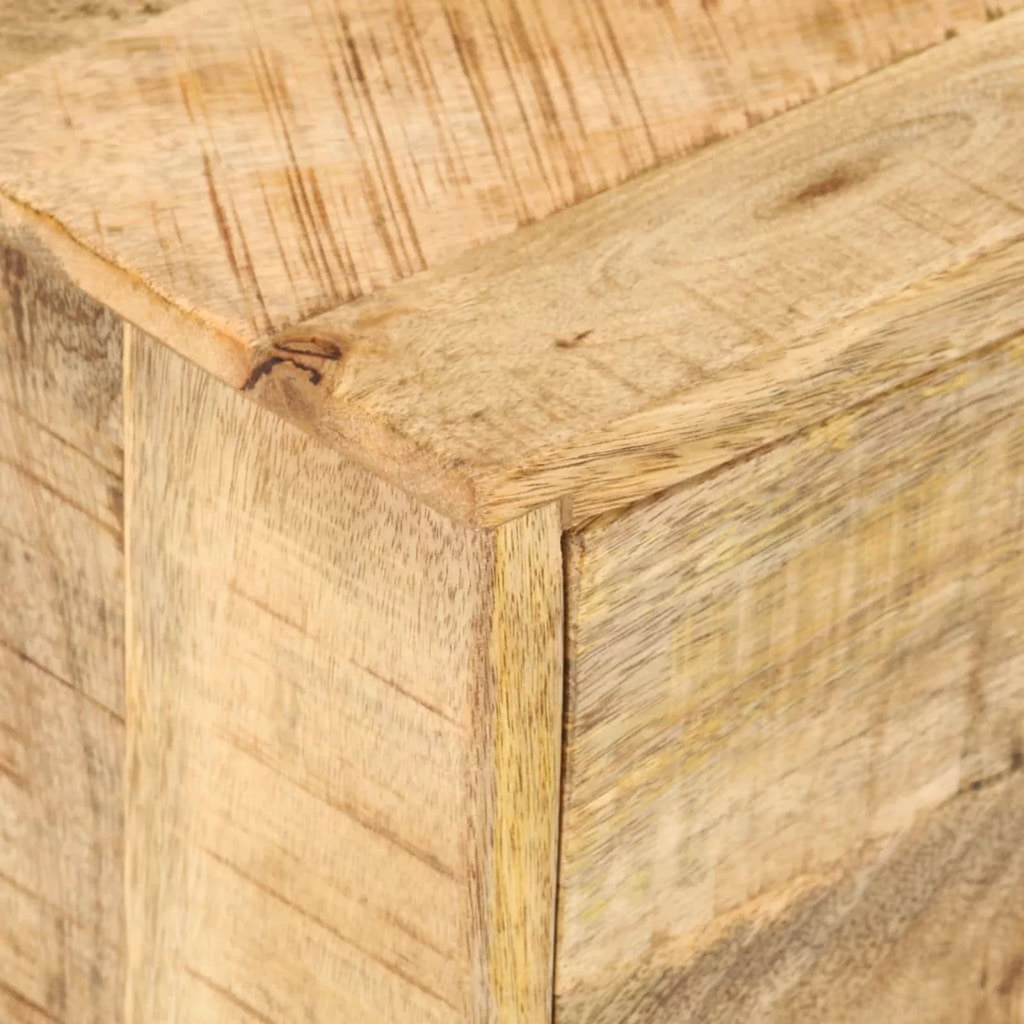 Side Table with Drawer and Wheels Mango Wood D8436