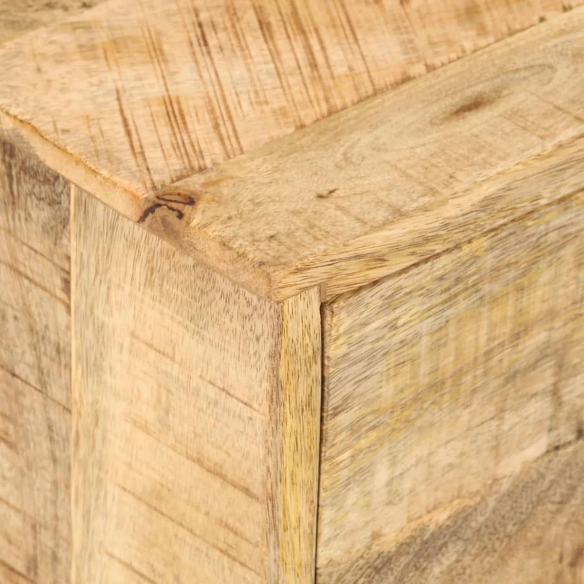 Side Table with Drawer and Wheels Mango Wood D8436