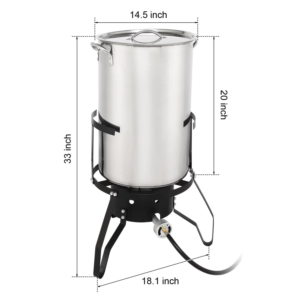 50qt Propane Stainless Steel Fryer Kit U424