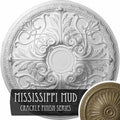 26x22OD x 3x22P Ceiling Medallion, Hand-Painted Mississippi Mud Crackle K13115
