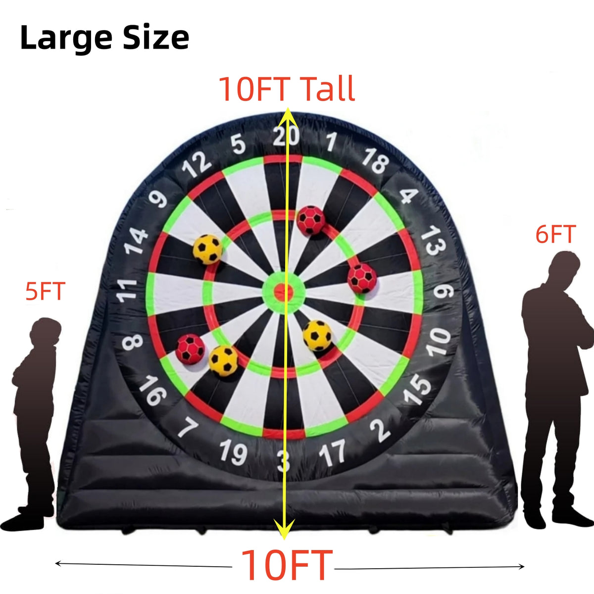 10FT Tall Giant Inflatable Soccer Dart Board with 450w Blower, 8 Soccer Balls N828104