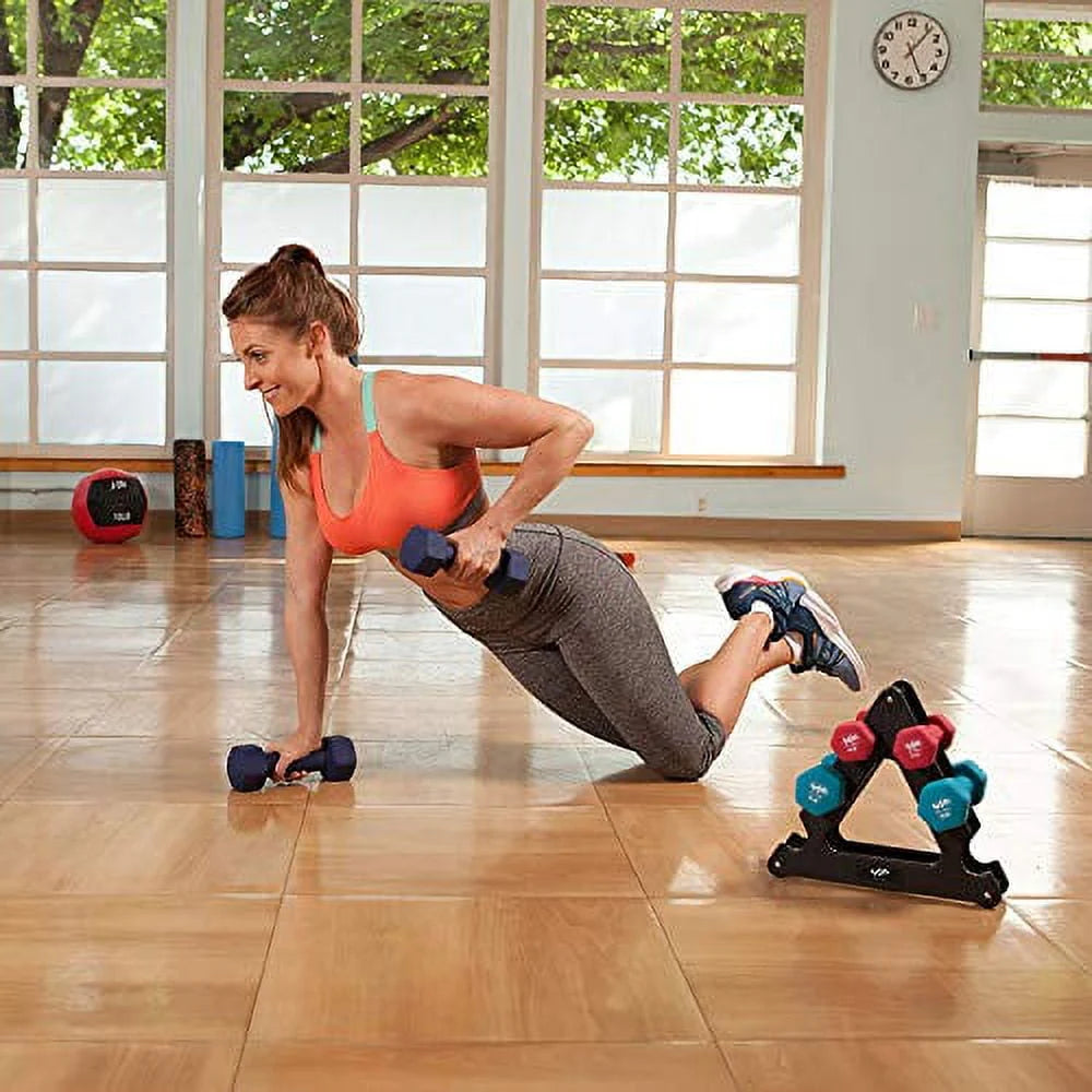 74 lb Dumbbell Set with Steel Stand A5674