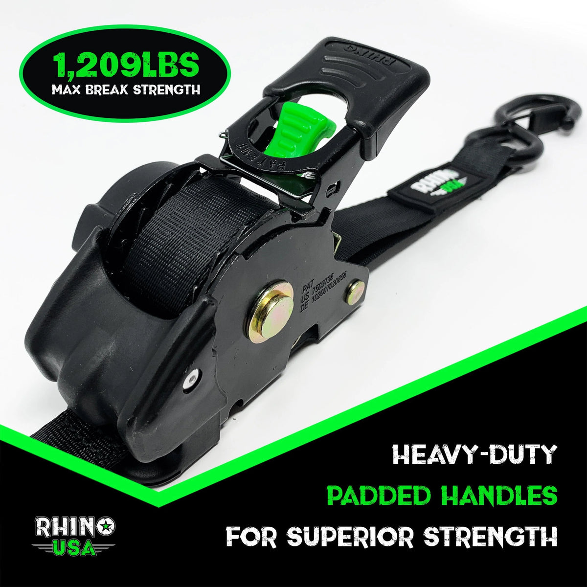 2 x 10' Retractable Ratchet Straps 2-Pack M37237