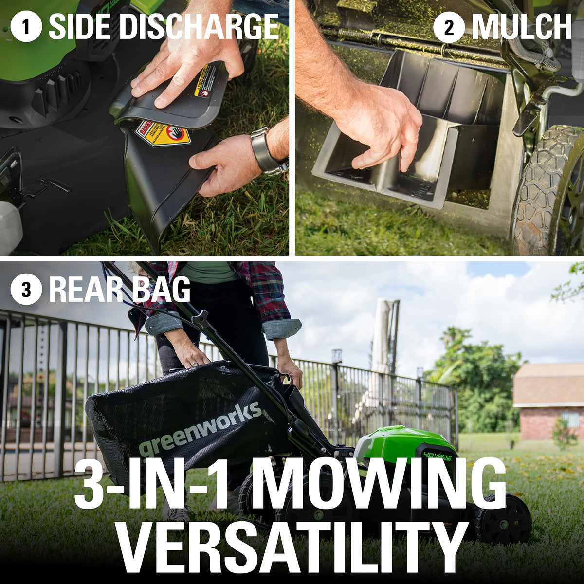 40V 20" Brushless Push Lawn Mower with 4.0 Ah Battery & Quick Charger J8811