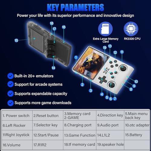 White Handheld Game Console 3.5-Inch IPS Screen 30000 Games 256G TF Card N903