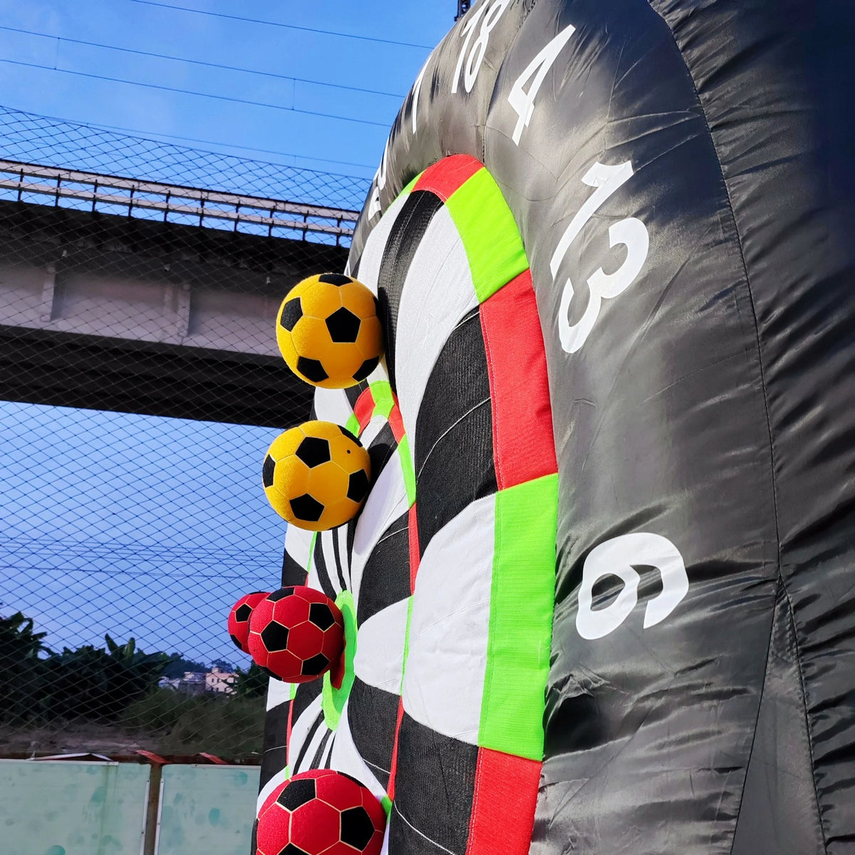 10FT Tall Giant Inflatable Soccer Dart Board with 450w Blower, 8 Soccer Balls N828104