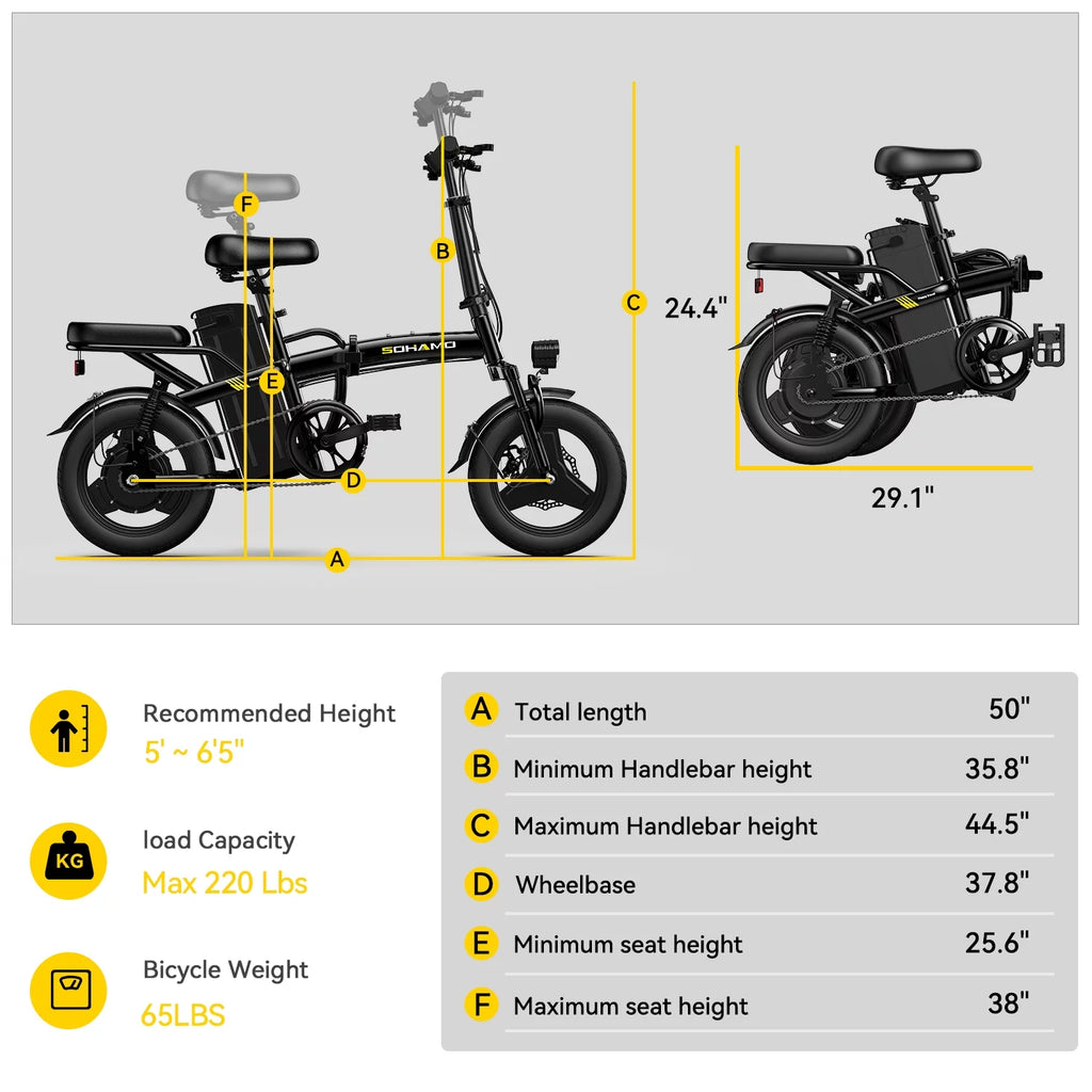 Folding Electric Bike 400W 48V 13Ah K6825
