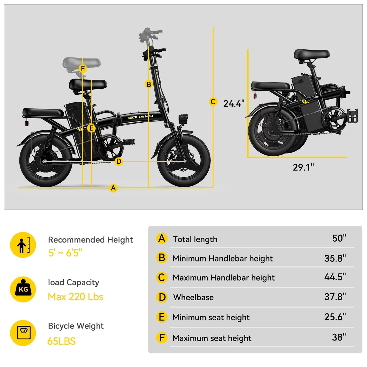 Folding Electric Bike 400W 48V 13Ah K6825