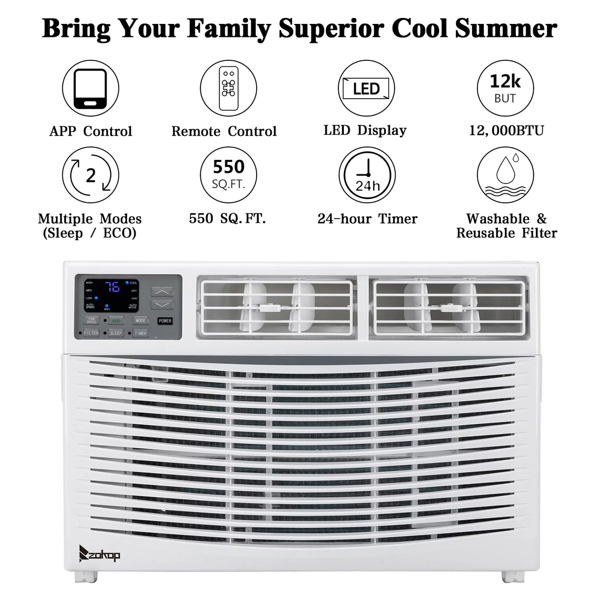 12000BTU 115V White Window-Mounted Air Conditioner L80848