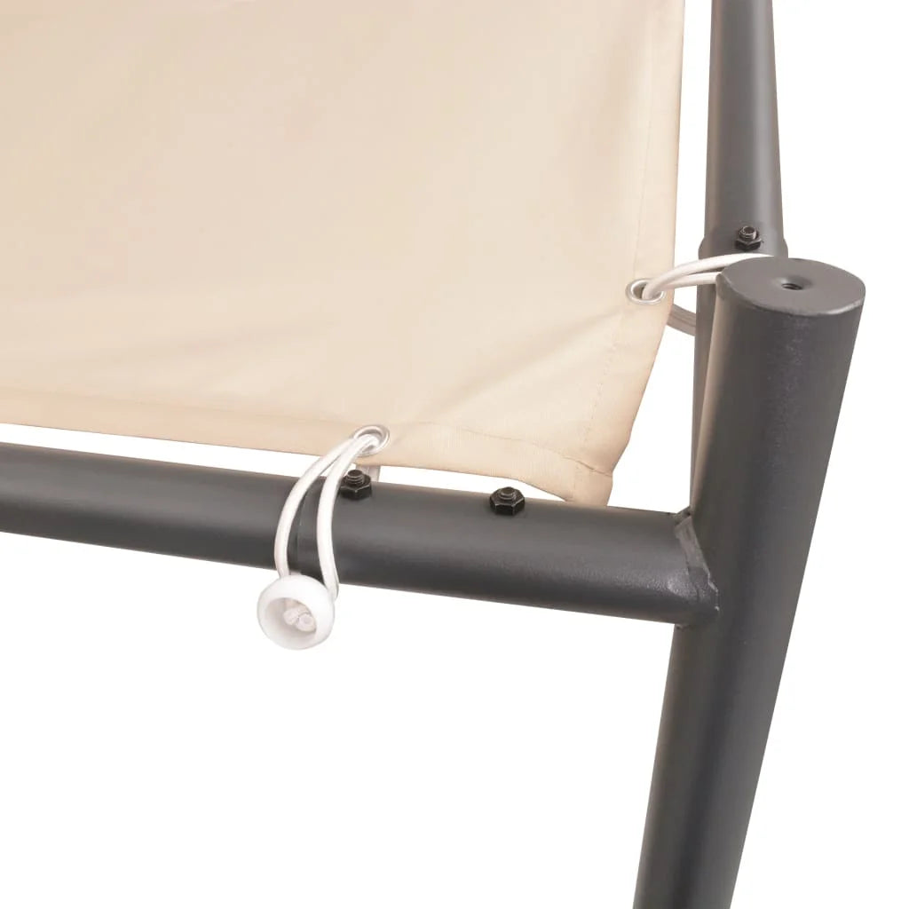Beige Steel Gazebo Pavilion Tent Canopy K891985