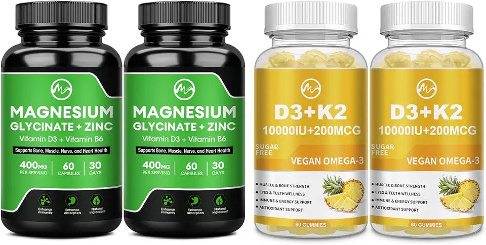 Vitamin D3 K2 Gummies & Magnesium Glycinate Capsules D2998