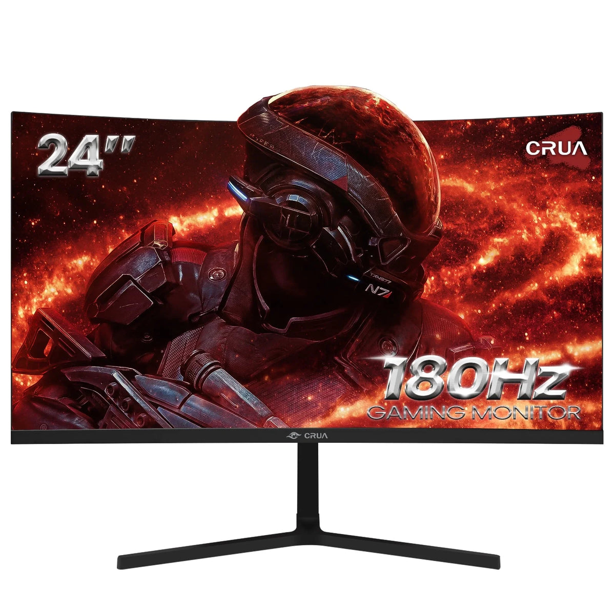 24 Curved Gaming Monitor FHD 1080P Frameless AMD FreeSync Black H2564