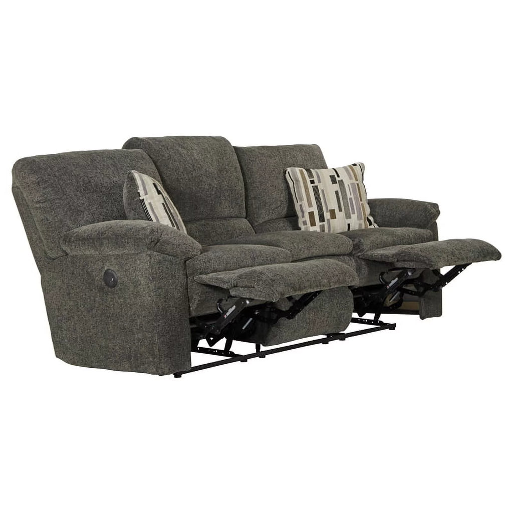 Charcoal Gray Polyester Power Reclining Sofa E8446