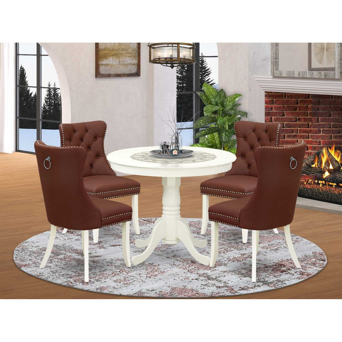 5 Piece Round Kitchen Table Set G609699