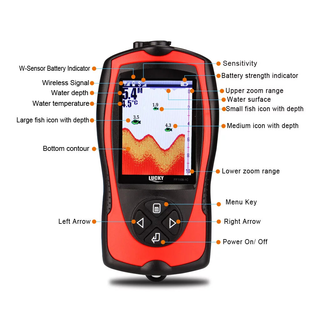Portable Fish Finder 100M/300FT Depth Fish Alarm Wired Fish Detector Y67839