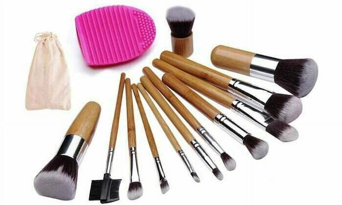 12-Piece Bamboo Handle Makeup Brush Set W31586