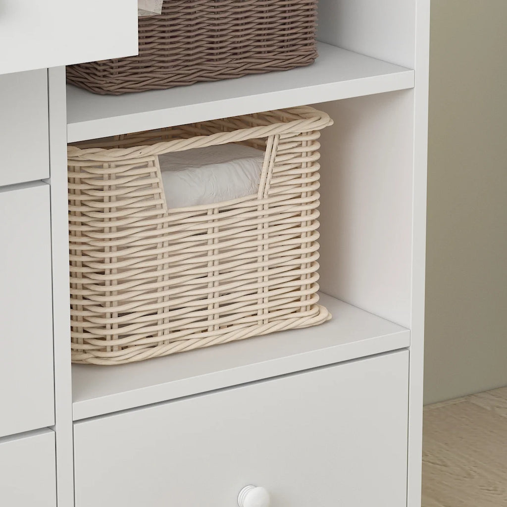 White 5 Drawer Baby Changing Table Dresser with Storage X728263
