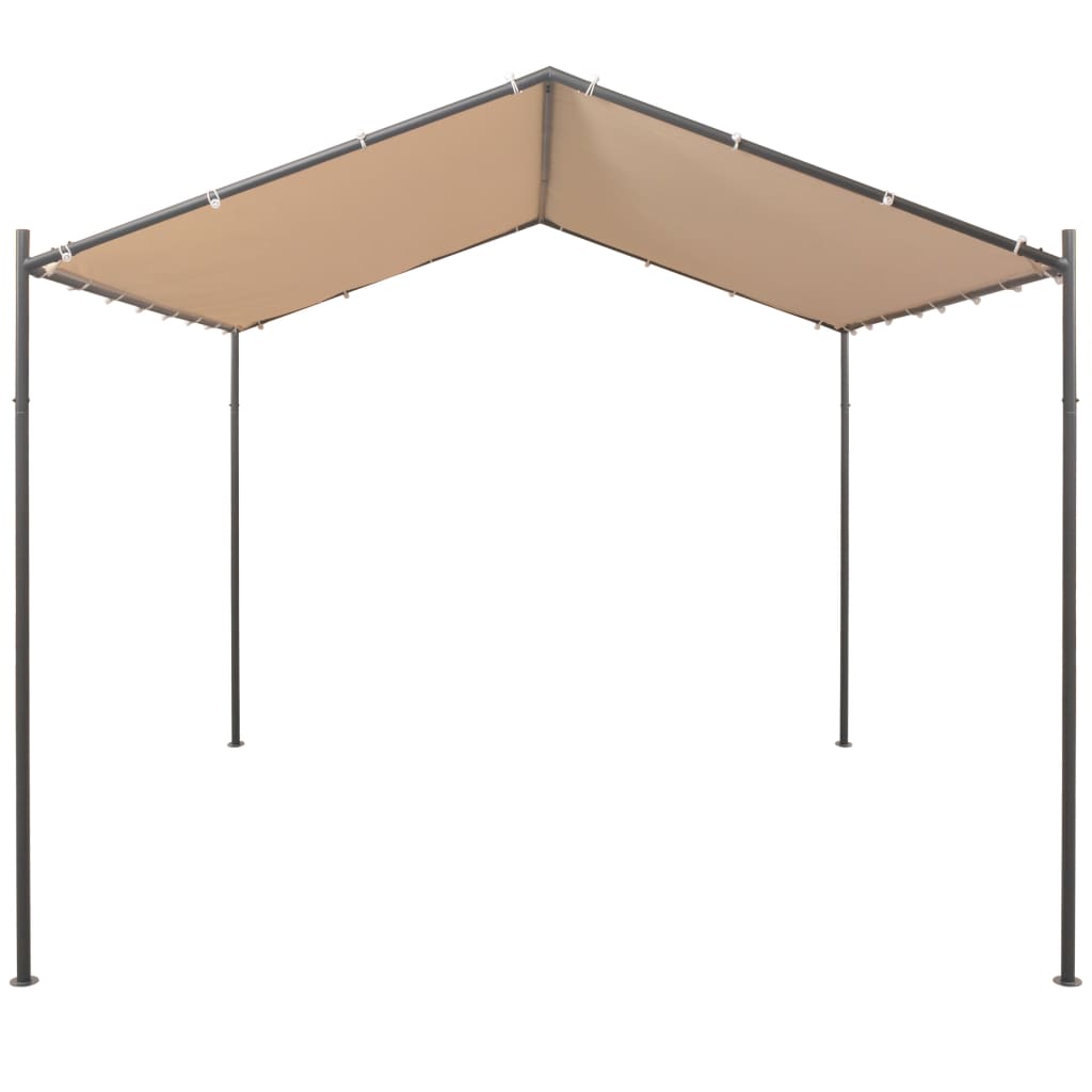 Beige Steel Gazebo Pavilion Tent Canopy K891985