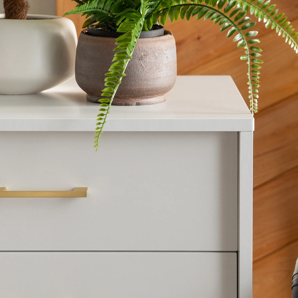 White 2 Drawer Side Table Set of 2 F428