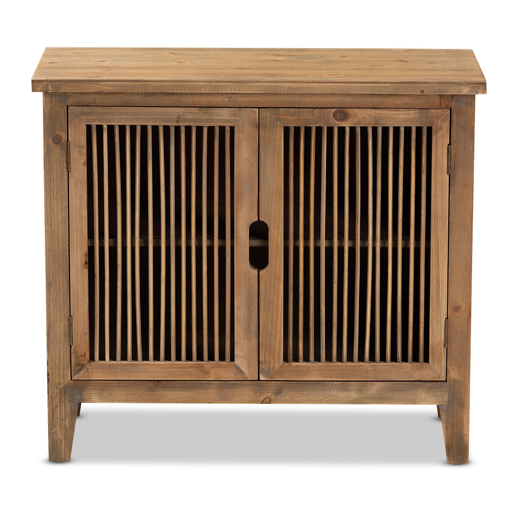 Medium Oak Finished 2-Door Wood Storage Cabinet S817