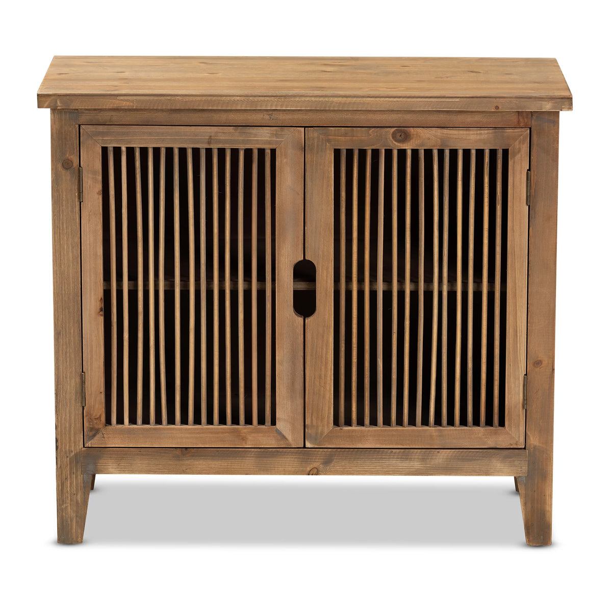 Medium Oak Finished 2-Door Wood Storage Cabinet S817
