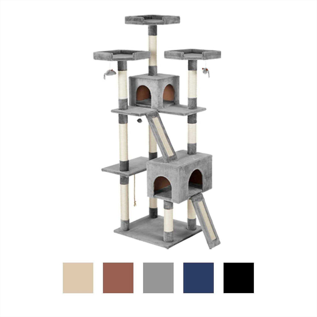 72-in Faux Fur Cat Tree Condo Z125
