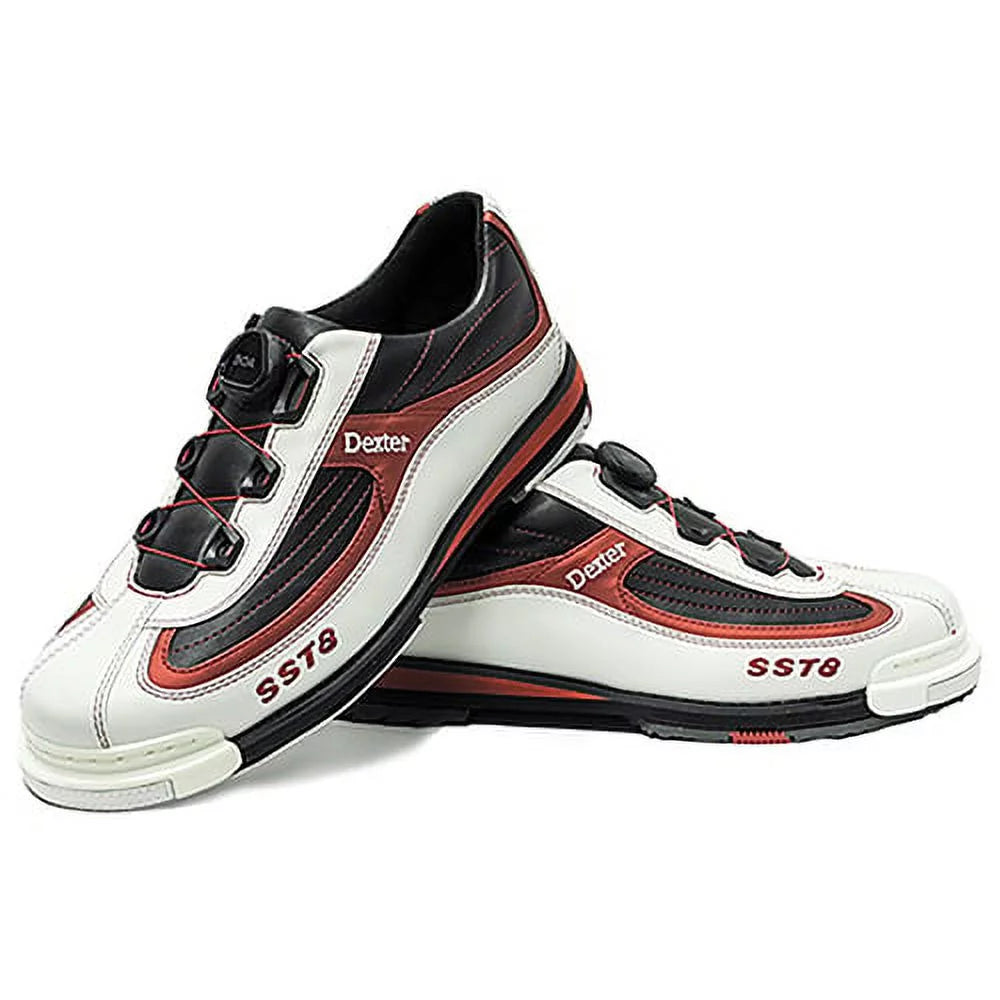 Mens White Black Red Bowling Shoes U843778