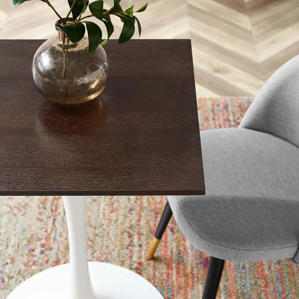 24" Square Dining Table White Cherry Walnut P482