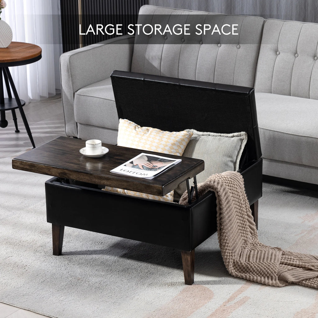 Black Square Storage Ottoman K5768