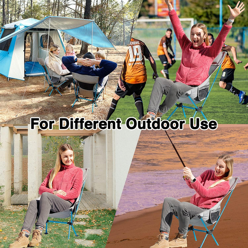 Compact Camping Chair with High Back and Side Pockets I521